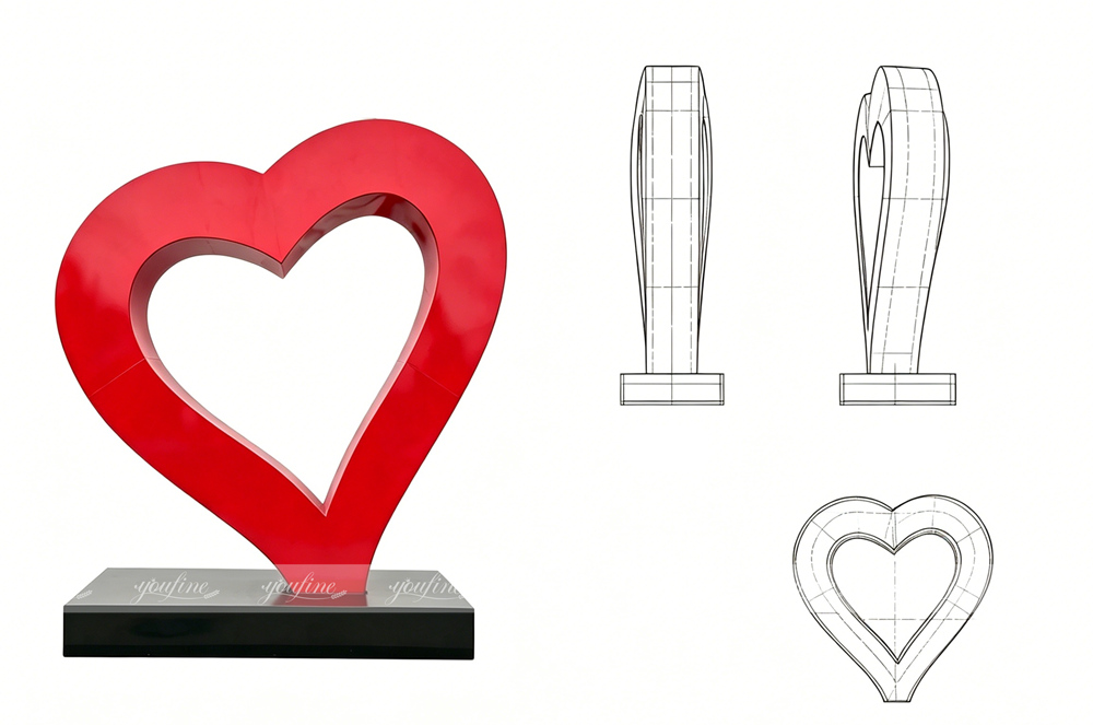 heart sculpture drawing