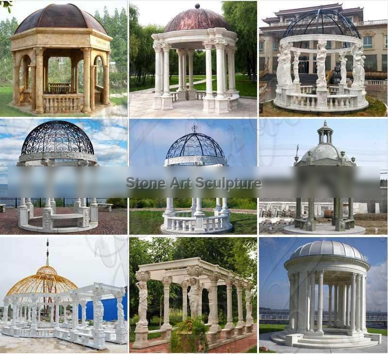 Large Beige Marble Column Gazebo for Sale MOKK-618 detail image