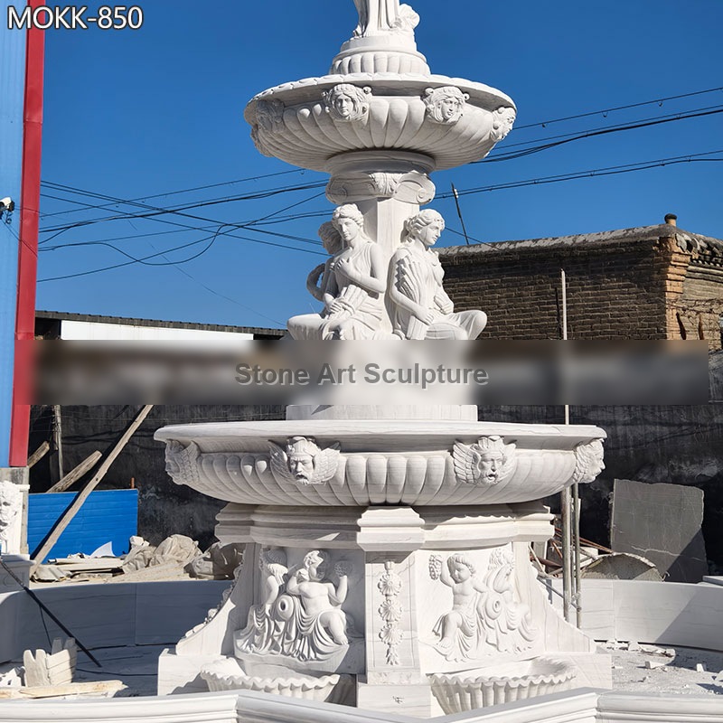 Large Marble Angel Fountain Factory Price MOKK-850 detail image