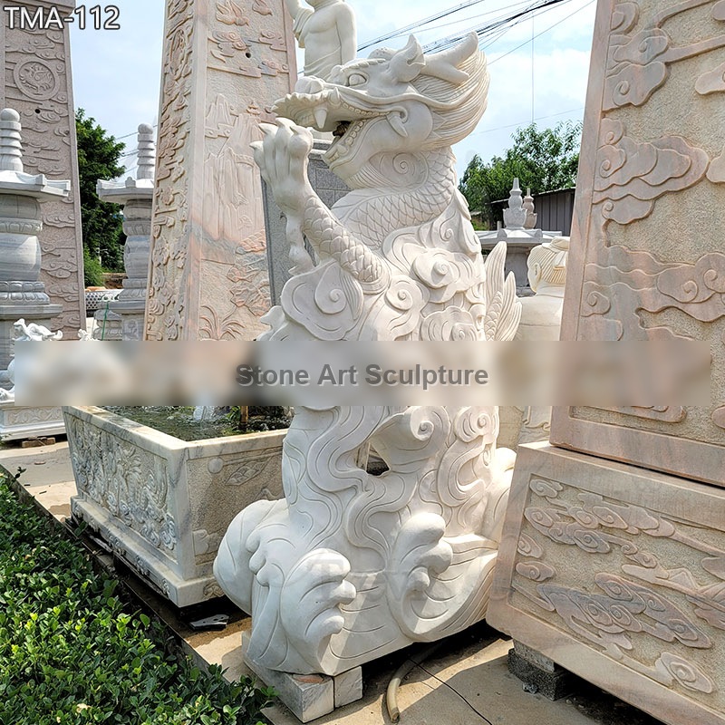Chinese Marble Dragon Statue for Outdoor Decor for Sale detail image