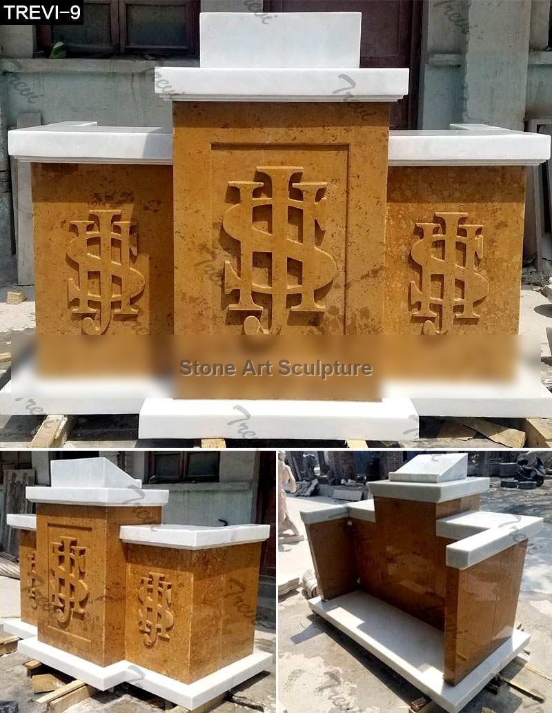 Hand Carved Marble Pulpit for Church from Factory Supply CHS-358 detail image