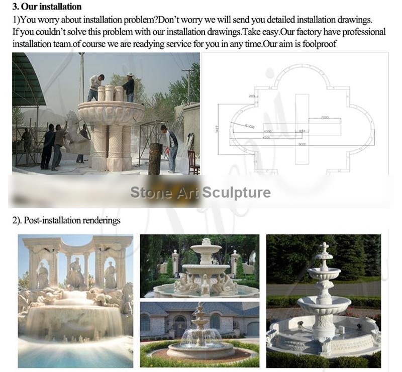 Garden Decoration Outdoor Marble Tiered Woman Water Fountain MOKK-685 detail image
