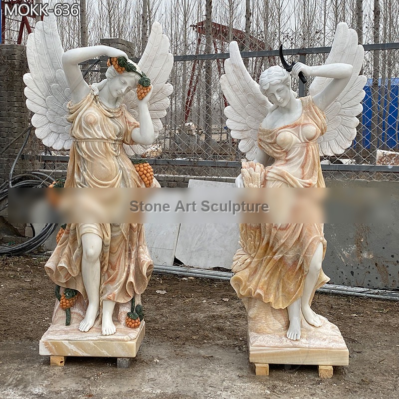 Outdoor Garden Marble Winged Four Seasons Statues for Sale MOKK-636 detail image