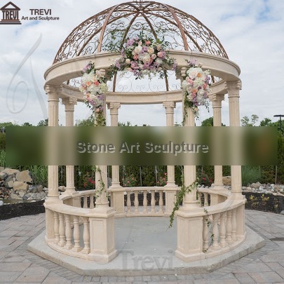 Customized White Marble Gazebo for Wedding Decoration Supplier MOKK-618