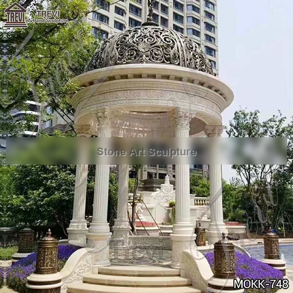 Vintage Style Marble Gazebo Outdoor Garden Decoration Supplier MOKK-748