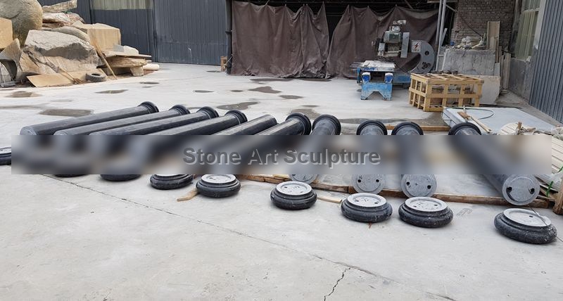 7 Feet Solid Black Marble Column for Sale MOKK-627 detail image