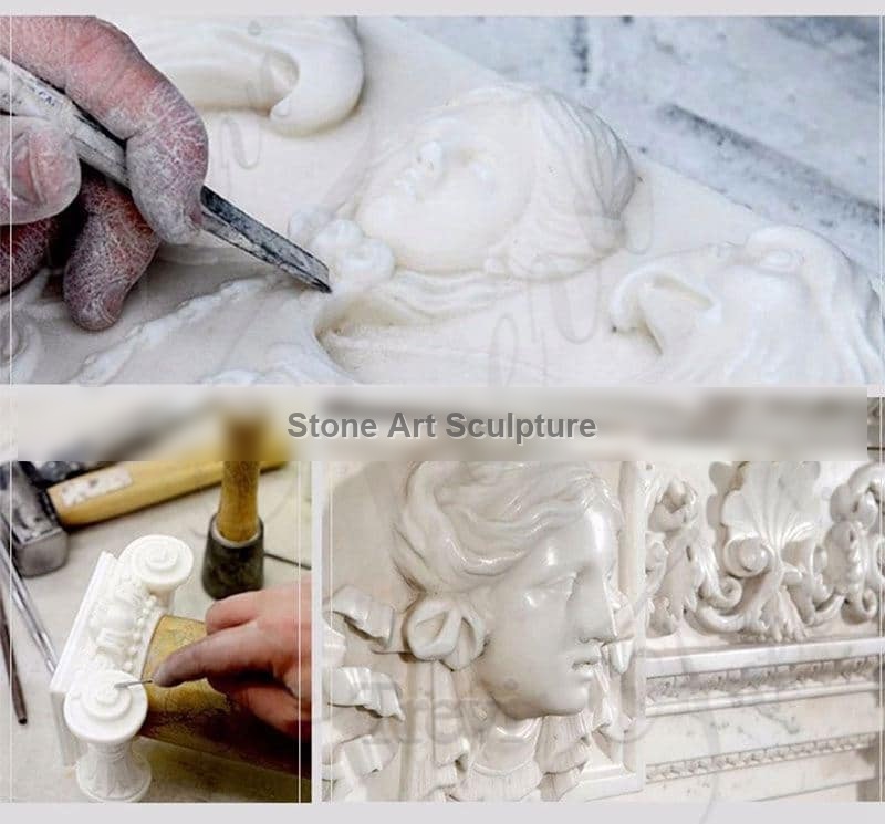 Modern Natural Marble Fireplace suround for Sale MOKK-489 detail image