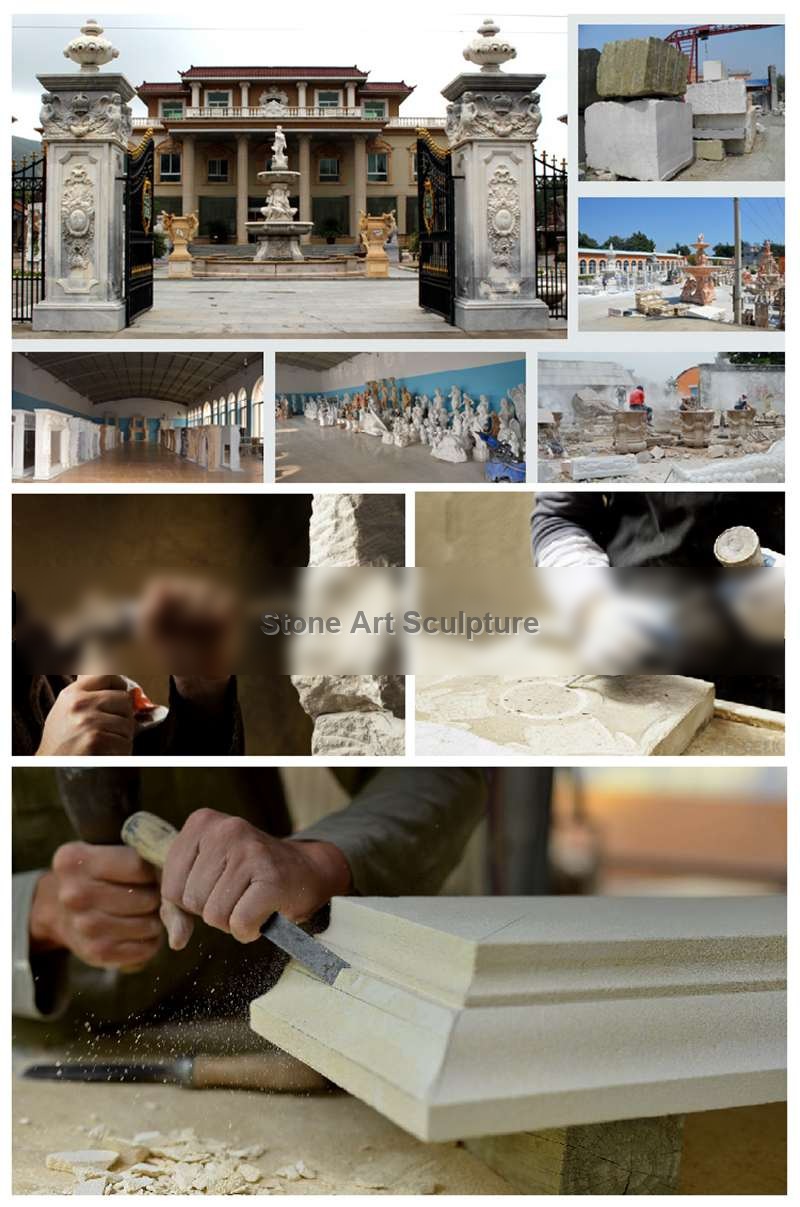 Hand Carved White Marble Pillars Decorative House Pillars for Sale MOKK-153 detail image