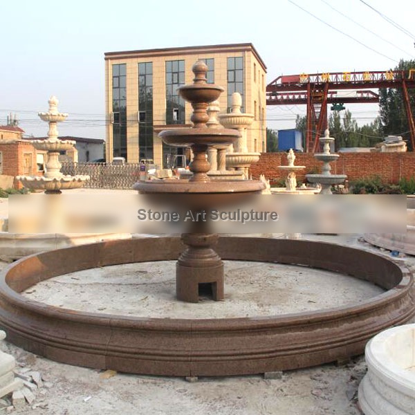 Classical design marble carving 3 tiers garden water fountains for public decor MOKK-10