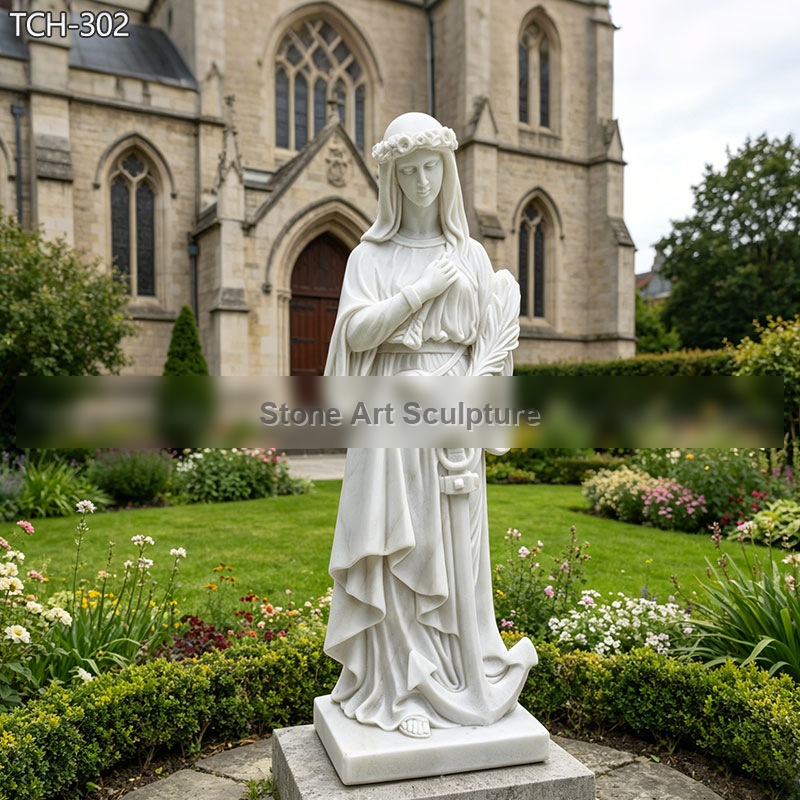 5 Feet Marble St. Philomena Garden Statue TCH-302