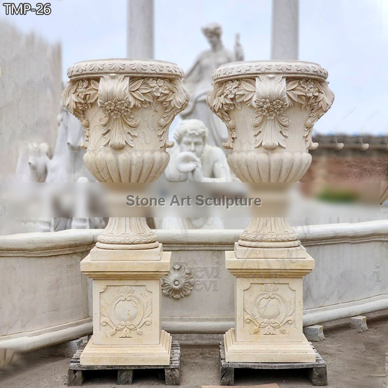Garden Marble Outdoor Planter Factory Supply for Sale TMP-26