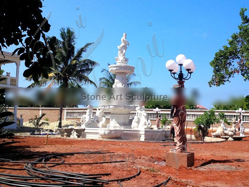 Outdoor Water Horse Statues Fountains Black Marble Art MOKK-05 detail image