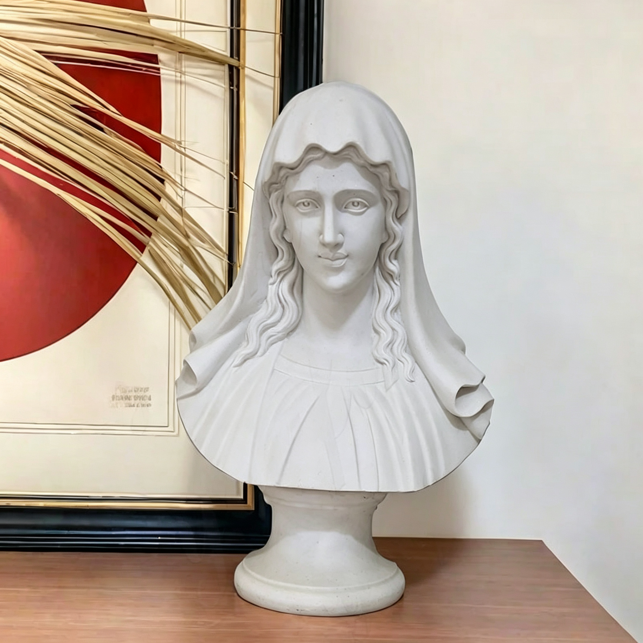 White Marble Virgin Mary Bust for Sale SAS-10505