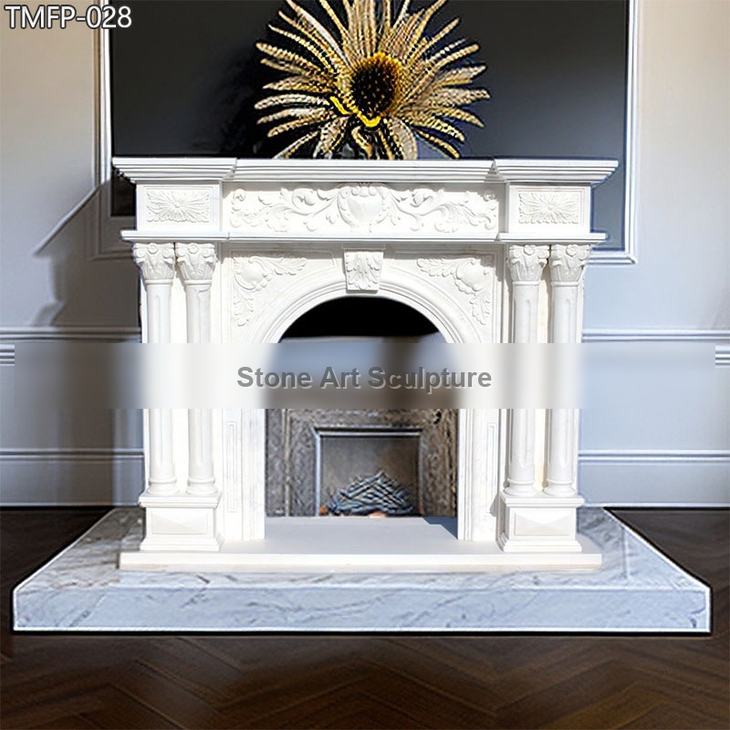 Vintage Custom Marble Fireplace Surround Factory Supply