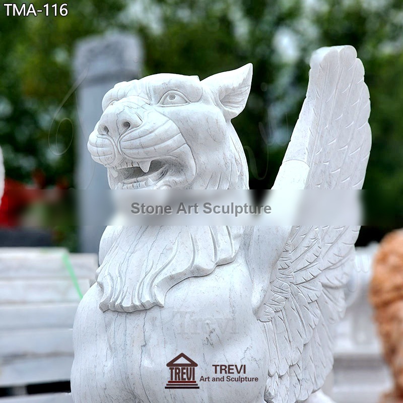 White Marble Griffin Garden Statue Outdoor Factory Supply detail image