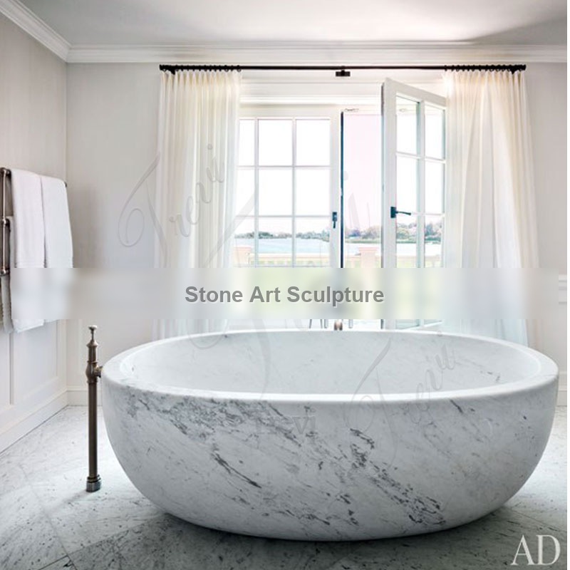 High-Quality White Marble Bathtub Custom Size on Sale TMAD-11 detail image