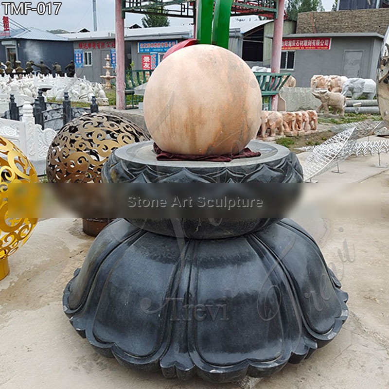 Black Granite Kugel Fountain Outdoor Decor for Sale TMF-017 detail image