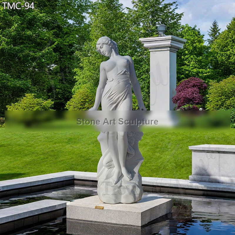 Beautiful Nude Woman Italian Marble Garden Statue Outdoor Decor for Sale detail image