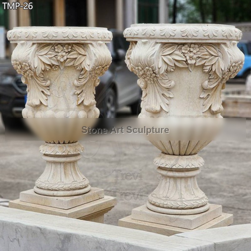 Garden Marble Outdoor Planter Factory Supply for Sale TMP-26 detail image