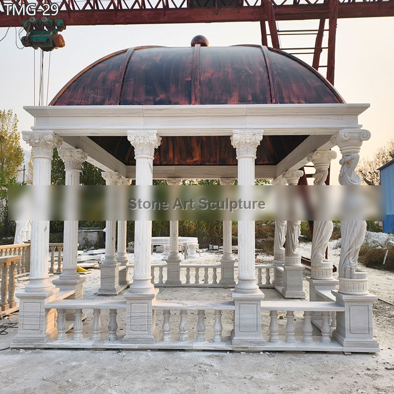 Square Italian Gazebo with Four Female Columns for Outdoor Decor TMG-29 detail image