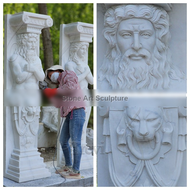 Solid White Marble Statue Columns Factory Supplier TMCO-02 detail image