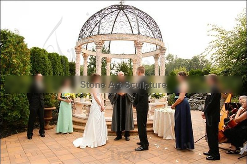 Large Beige Marble Column Gazebo for Sale MOKK-618 detail image
