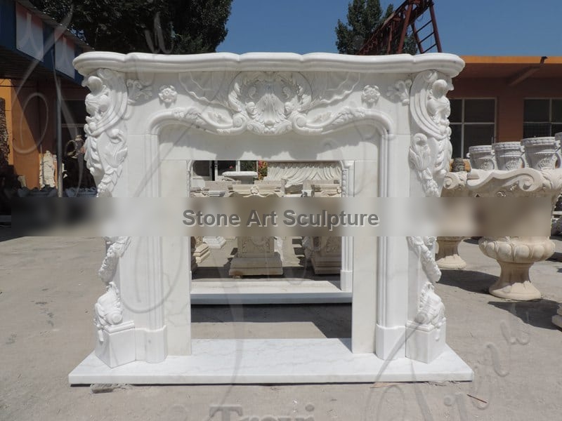 Antique French Marble Fireplace Overmantel Factory Supplier MOKK-905 detail image