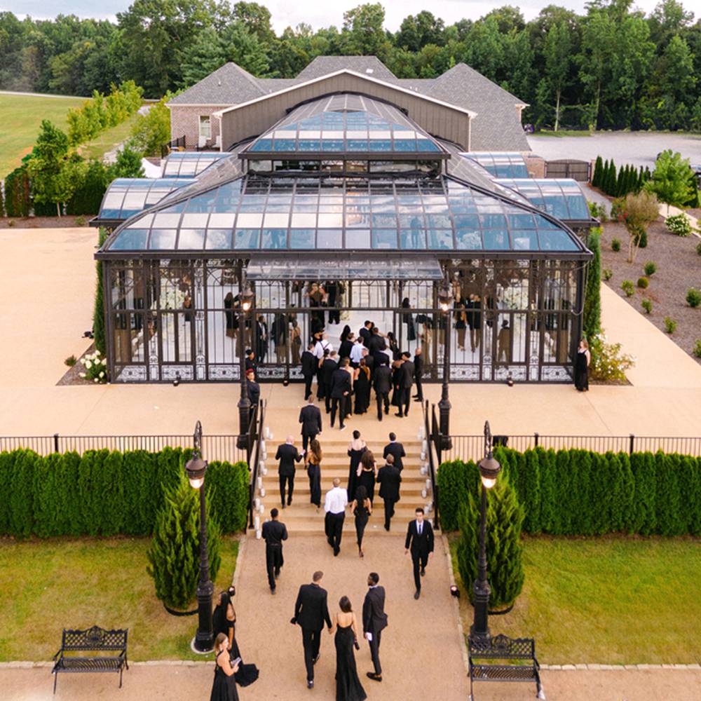 Luxurious victorian conservatory greenhouse Front View