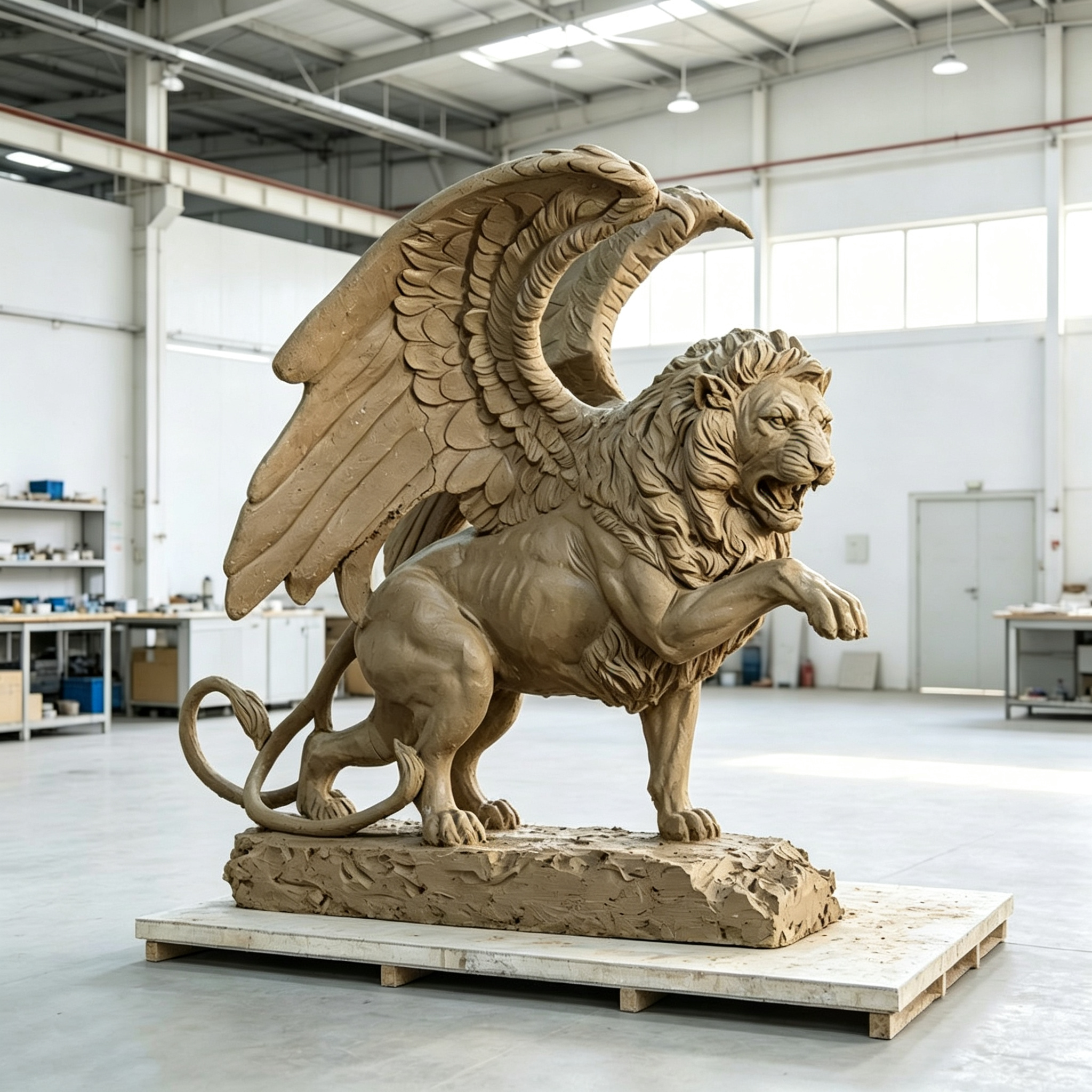 Winged Lion Memorial clay model