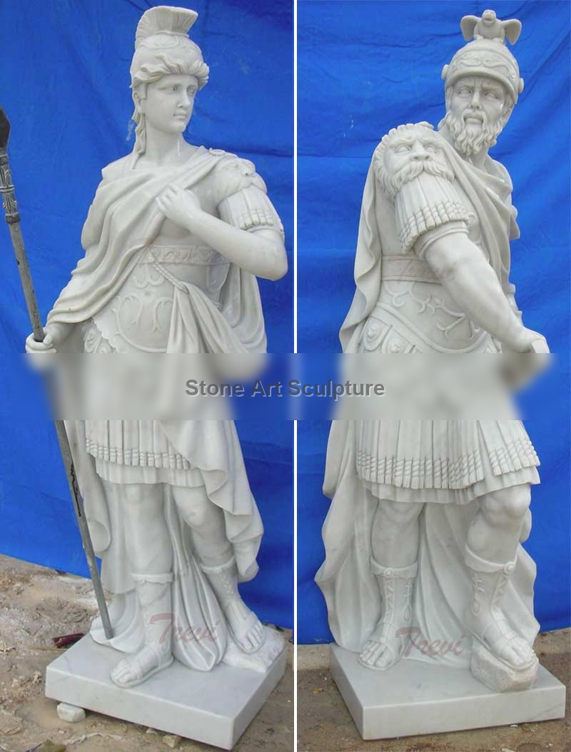 Famous Art Marble Garden Carving Sculptures of Warriors Rome TCH-03 detail image