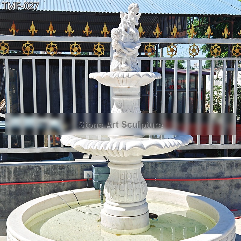 Marble Cherub Garden Fountain TMF-027 detail image