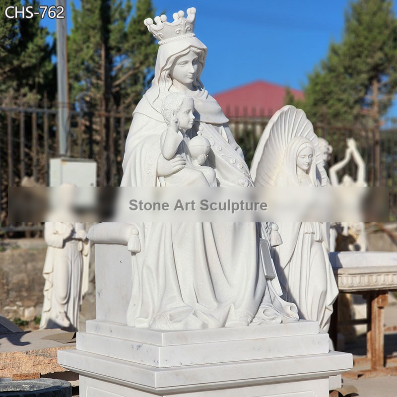 Seated Sculpture of the Virgin Mary Holding the Infant Jesus detail image