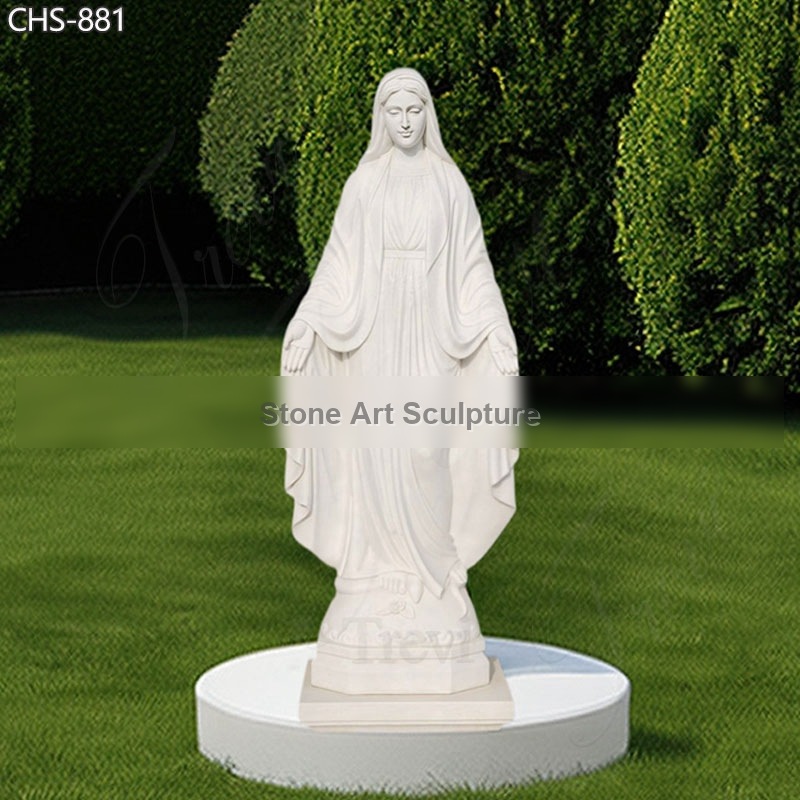 Religious Marble Virgin Mary Lawn Sculpture Factory Supplier CHS-881 detail image