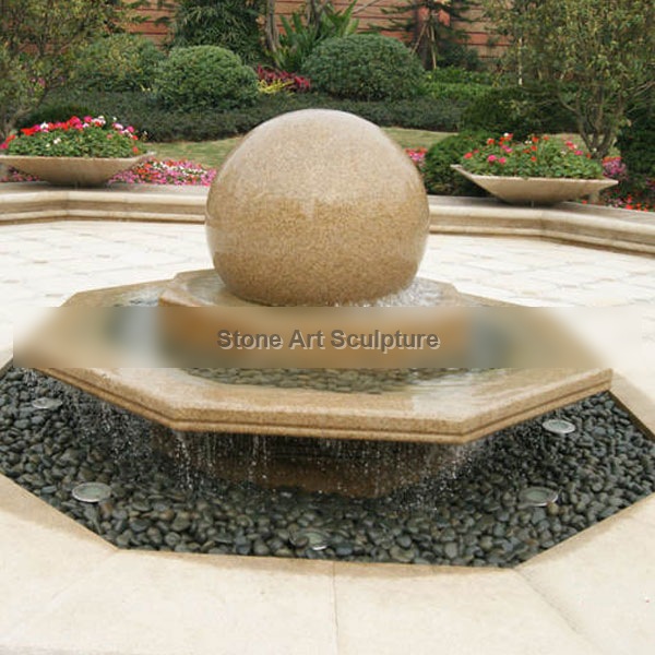 Granite rotating ball water feature 2 tiers outdoor decor MOKK-180