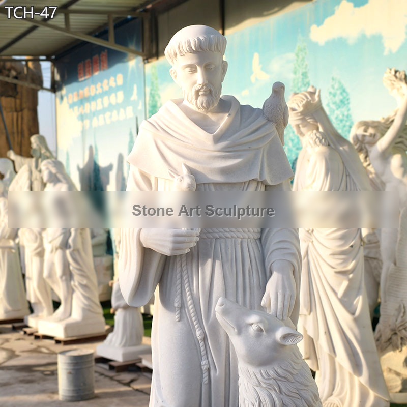 Outdoor St Francis Statue with Animals 6 Feet detail image