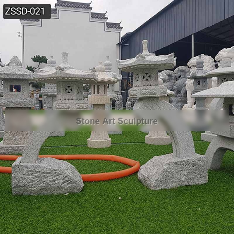Custom Made Outdoor Stone Lantern for Garden Decor Supplier ZSSD-021 detail image