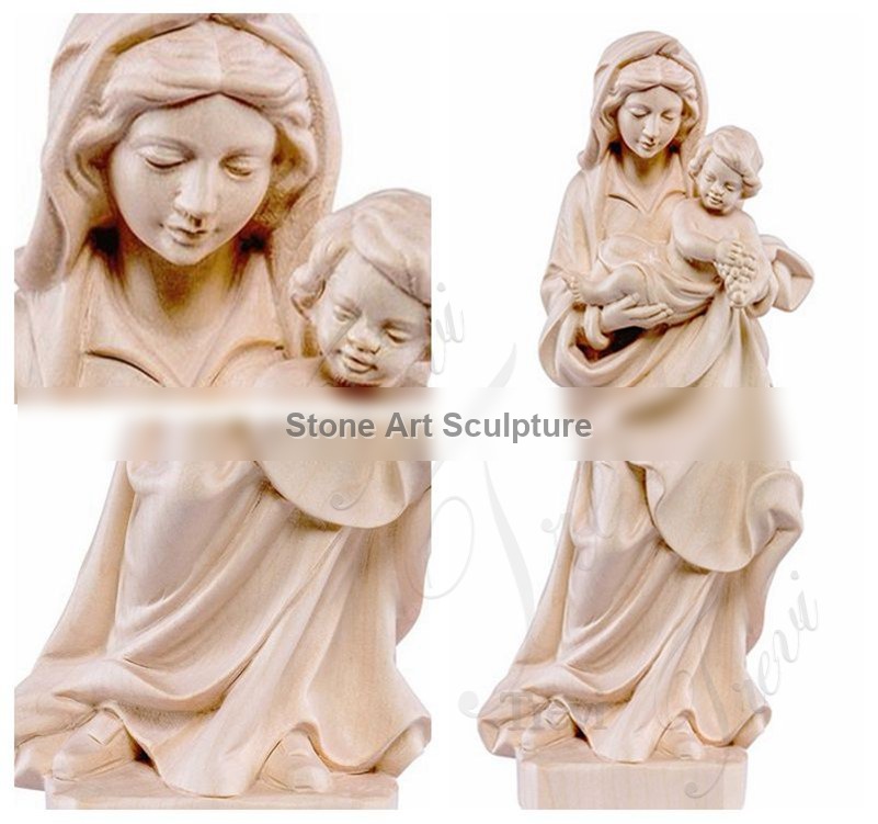 Life Size Bavarian Madonna and Child Marble Statue for Sale CHS-783 detail image