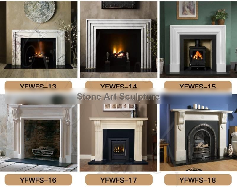 French White Marble Fireplace for Sale China Factory MOKK-773 detail image