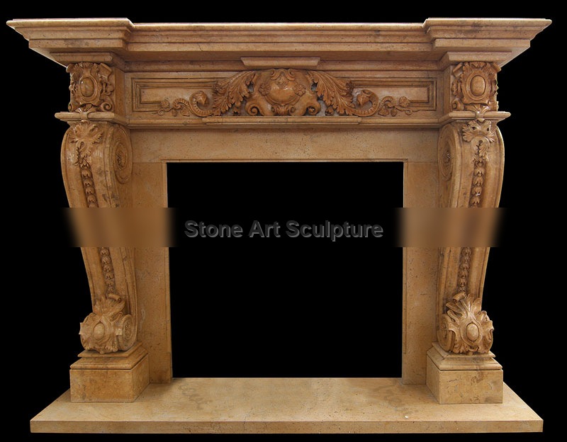 Buy Antique Marble Tile Fireplace Mantelpiece Ornaments TMFP-16 detail image