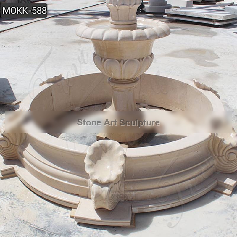 Small Size Beige Marble Stone Fountains Wholesale MOKK-588 detail image