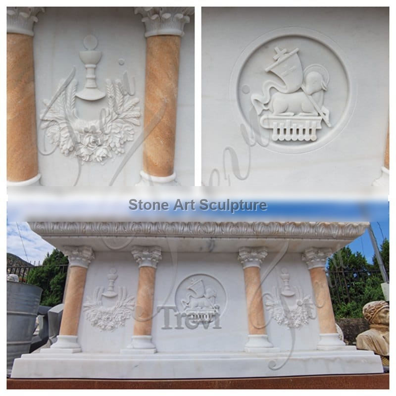 Stunning Carving Marble Catholic Altar Table Manufacturer TCH-226 detail image