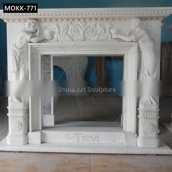 Marble Figure Fireplace Surround China Factory for Sale MOKK-771
