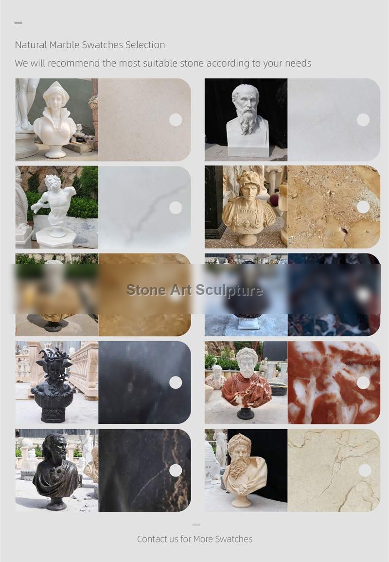 Marble Classical Head Statue for Desk Decor MOK1-114 detail image
