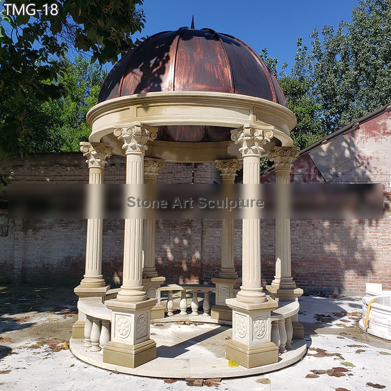 Buy Round Antique Stone Garden Gazebos Outdoor TMG-18 detail image
