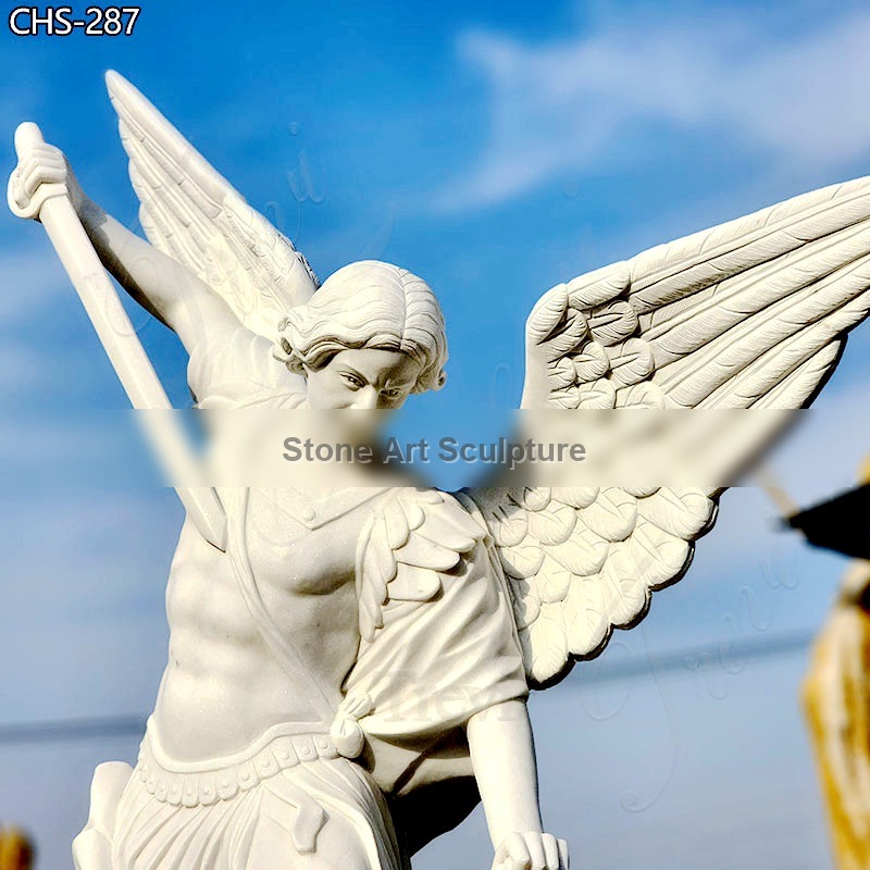 Famous Life-Size Marble St Michael Statue Mexico City for Sale CHS-287 detail image