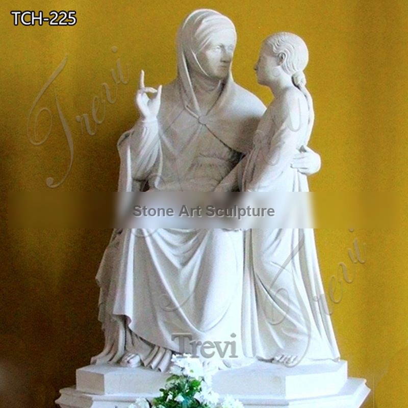 Marble Saint Anne with Mary Statue Factory Supplier TCH-225