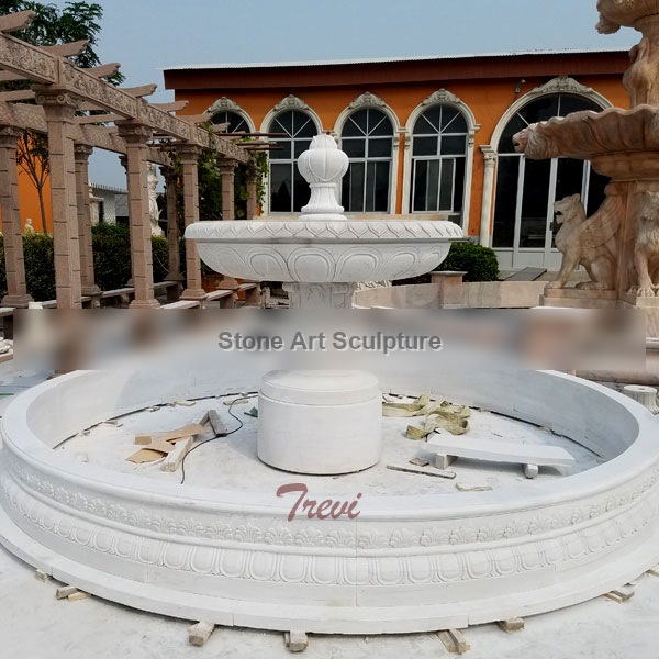 Best marble natural stone decorative 2 tier water fountain designs home depot sale MOKK-104