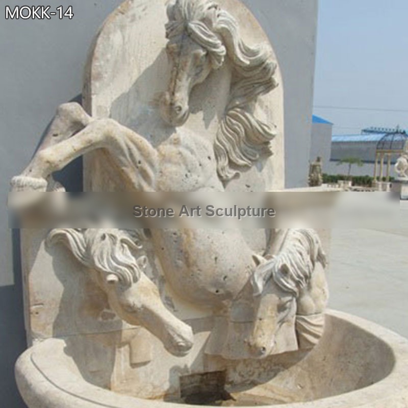 Natural Stone Wall-Mounted Horse Water Fountain MOKK-14 detail image