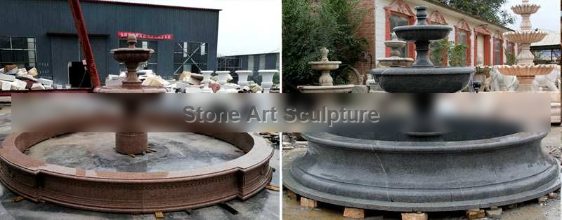 Best Outdoor Black Granite Two Tiered Garden Fountain Online MOKK-103 detail image