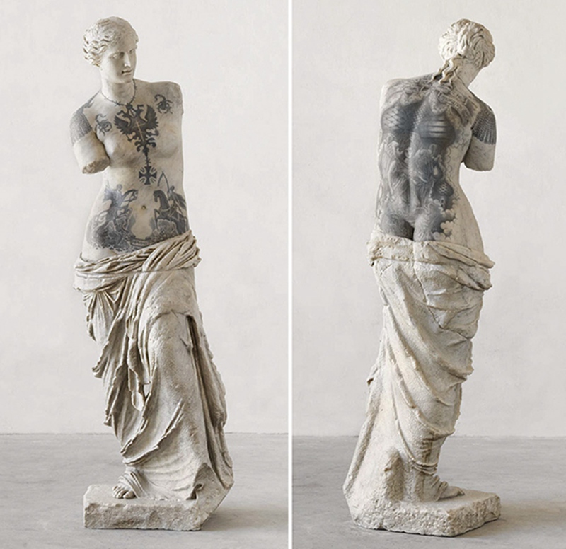 tattoed marble armless Venus